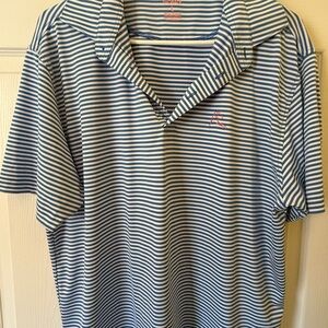 Rhoback Blue and White Striped Polo